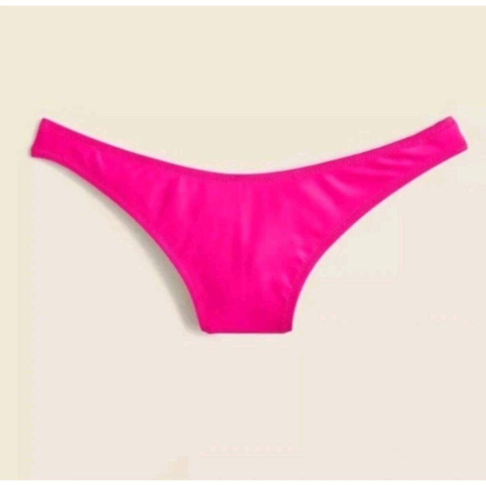J. Crew Women Heritage 1989 High-Leg Bikini Bottom Radiant Fuschia NWT, Large